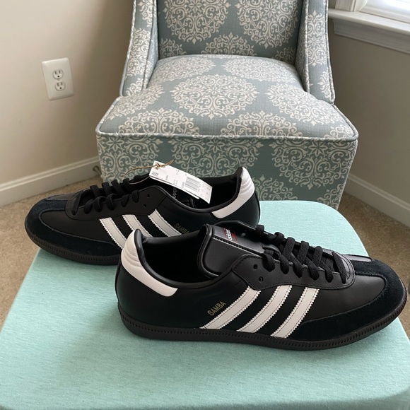 Adidas Samba Black, white stripes and black soles. Size 11 NWT - Picture 3 of 6